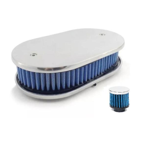 Filtro De Ar Esportivo Marmita AZUL Carburador Solex H34 - DISKSCAP Imagem de Filtro De Ar Esportivo Marmita AZUL Carburador Solex H34