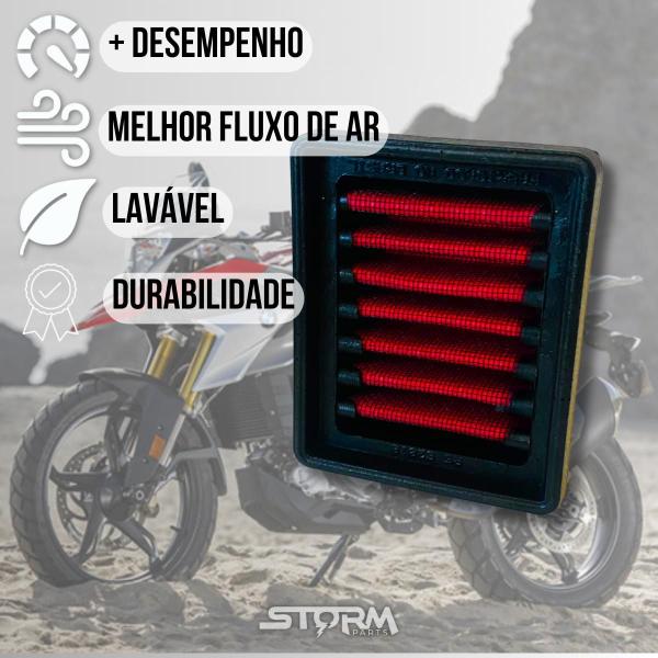 Imagem de Filtro de Ar Esportivo Moto Bmw GS310R Ano 2018 a 2022 GS 310 Lavável Reutilizável Potencia remap