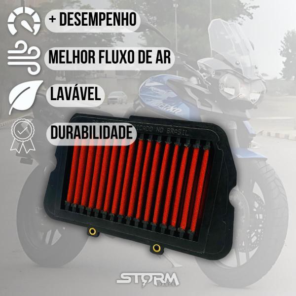 Imagem de Filtro de Ar Esportivo Moto Triumph Tiger 800 XCX ano 2015 a 2020 3 Cilindros Lavável reutilizável Cilindradas