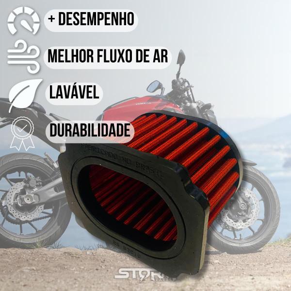 Imagem de Filtro de Ar Esportivo moto Yamaha MT-07 Ano 2014 a 2022 MT07 Lavável Reutilizável 700 cc Cilindradas