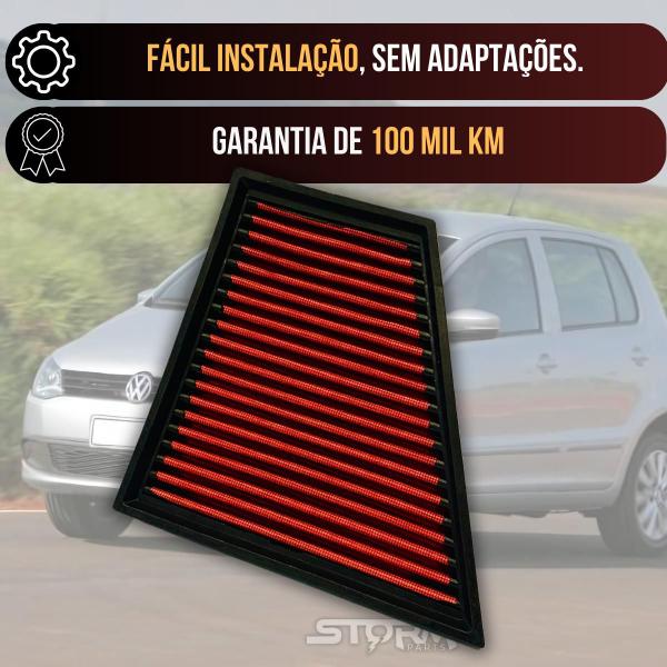 Filtro de Ar Esportivo Volkswagen Fox 1.6 Flex ano 2010 a 2014 Lavável Reutilizável Mi Extreme Bluemotion Highline Plus Prime Route Seleção - RS FILTER 2011 2012 2013 Original Potencia Imagem de Filtro de Ar Esportivo Volkswagen Fox 1.6 Flex ano 2010 a 2014 Lavável Reutilizável Mi Extreme Bluemotion Highline Plus Prime Route Seleção