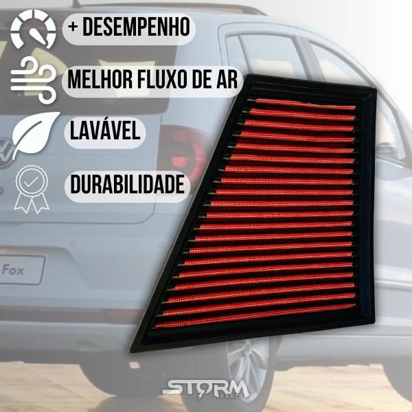 Filtro de Ar Esportivo Volkswagen Fox 1.6 Flex ano 2010 a 2014 Lavável Reutilizável Mi Extreme Bluemotion Highline Plus Prime Route Seleção - RS FILTER 2011 2012 2013 Original Potencia Imagem de Filtro de Ar Esportivo Volkswagen Fox 1.6 Flex ano 2010 a 2014 Lavável Reutilizável Mi Extreme Bluemotion Highline Plus Prime Route Seleção