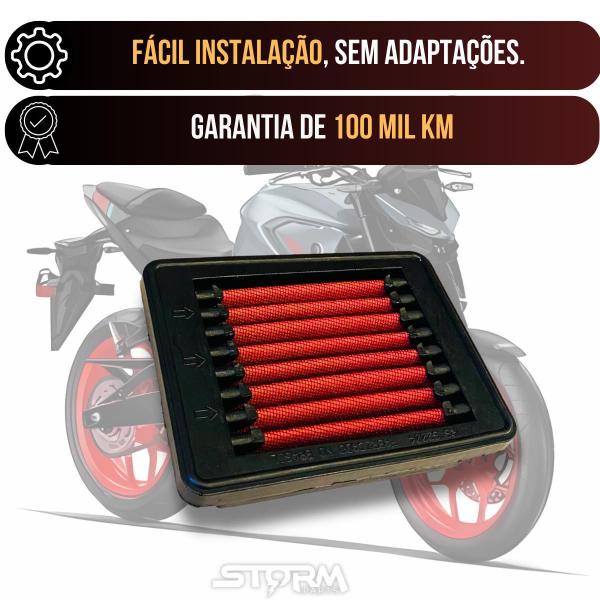 Imagem de Filtro De Ar Esportivo Yamaha Mt03 2021 A 2024 Moto Mt 03