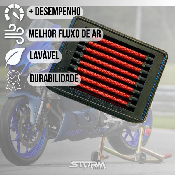 Imagem de Filtro De Ar Esportivo Yamaha R3 2016 A 2020 Moto R 3 Yzf ABS Monster 321cc R-3 Cilindradas