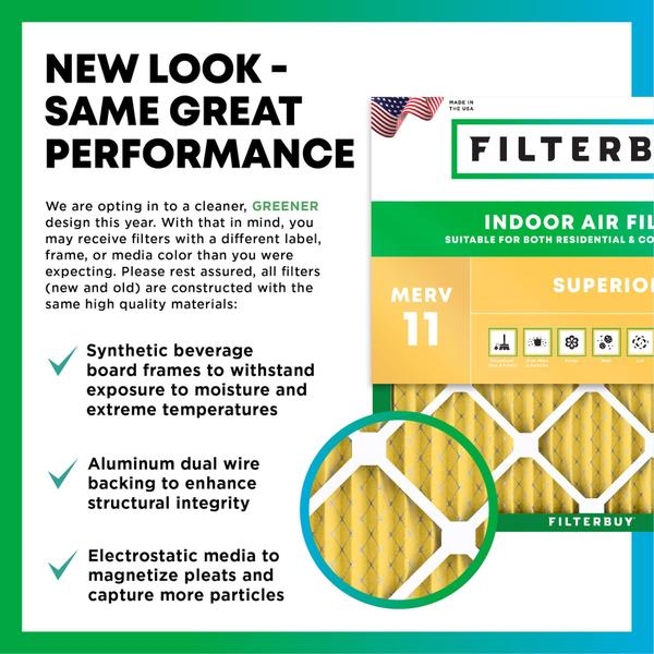 Imagem de Filtro de ar Filterbuy MERV 11 16x20x4 (pacote com 2) Allergen Defense