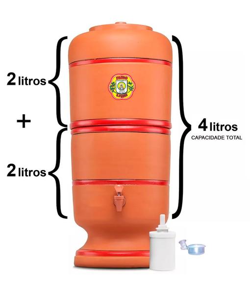 Filtro de Barro São Pedro 2 Litros com 1 Boia e 1 Vela Tripla Ação - Center Art Imagem de Filtro de Barro São Pedro 2 Litros com 1 Boia e 1 Vela Tripla Ação