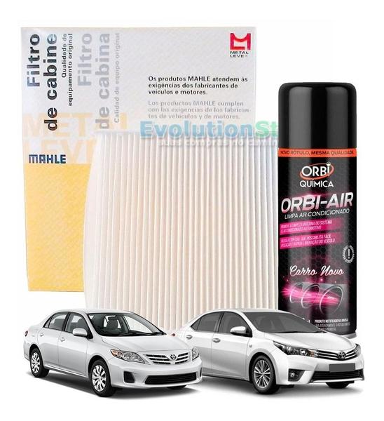 Imagem de Filtro De Cabine Ar Condicionado Corolla 2009 À 2019 + Spray Higienizador  Mahle MetalLeve LA655