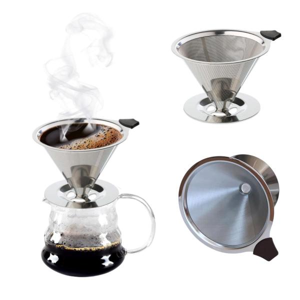 Imagem de Filtro De Café Coador Inox 103 Grande Reutilizável Pour Over