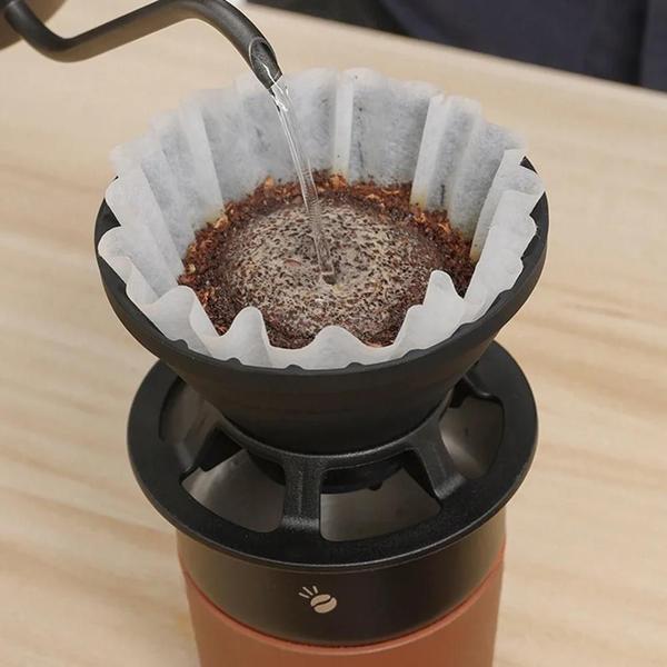 Imagem de Filtro De Café De Silicone Dobrável Portátil Suporte De Gotejamento Reutilizável Funil Cesta Bule De