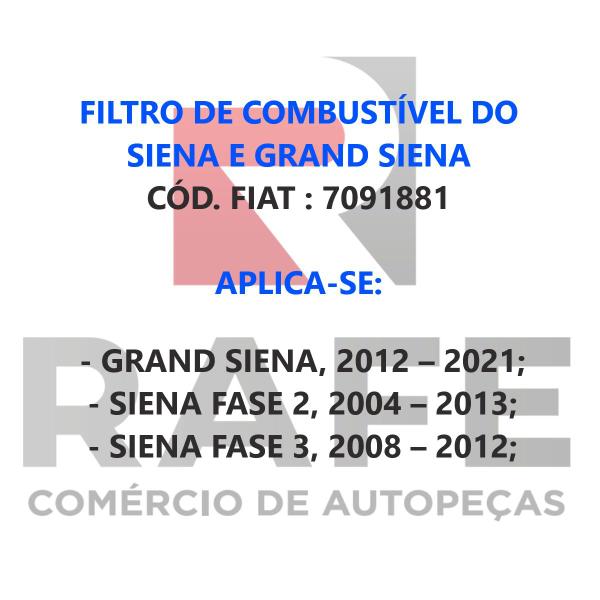 Imagem de Filtro de combustível do siena fase 2 e 3 e grand siena - fiat (7091881)