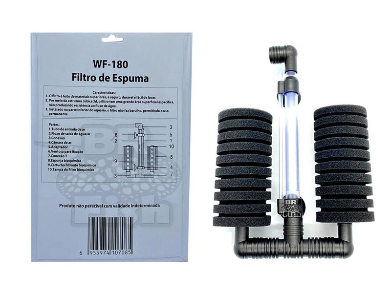 Imagem de Filtro De Espuma Duplo Grande WFish Aquário Filtragem WF-180