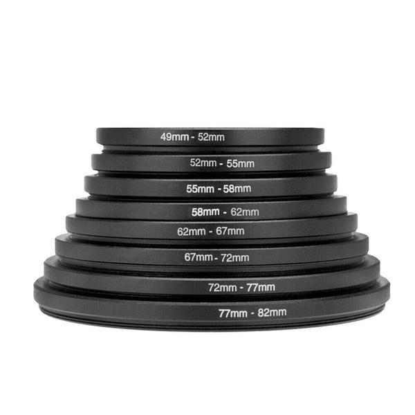 Filtro de lente de câmera Step Up Rings Adapter Set 8PCS Ejoyous Imagem de Filtro de lente de câmera Step Up Rings Adapter Set 8PCS Ejoyous
