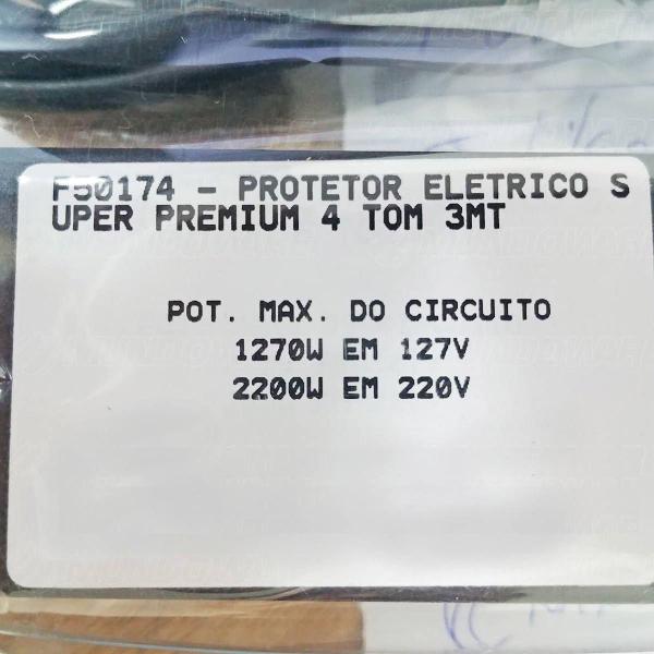 Imagem de Filtro de Linha 4 Tomadas 10A Bivolt com Cabo Certificado de 3 Metros Emplac Régua Super Premium F50174 Preto