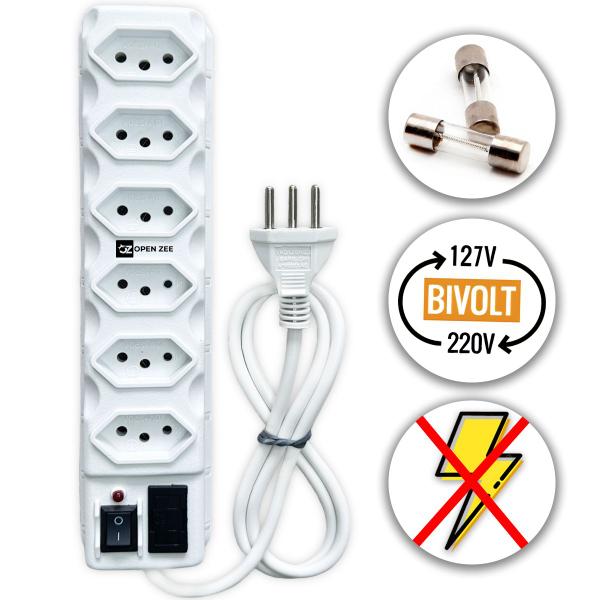Filtro de Linha 6 Tomadas Branco Régua 110/220v Bivolt Universal C/ Protetor Descarga de E... Filtro de Linha 6 Tomadas Branco Régua 110/220v Bivolt Universal C/ Protetor Descarga de E...
