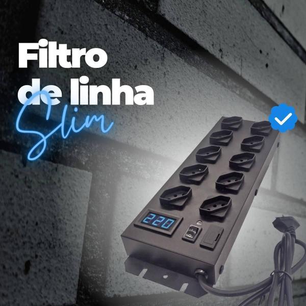 Imagem de Filtro De Linha Com Voltímetro Digital 10 Tomadas 10A Emplac