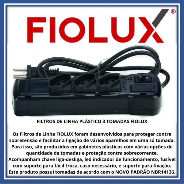 Imagem de Filtro de Linha Régua Fiolux 3 Tomadas