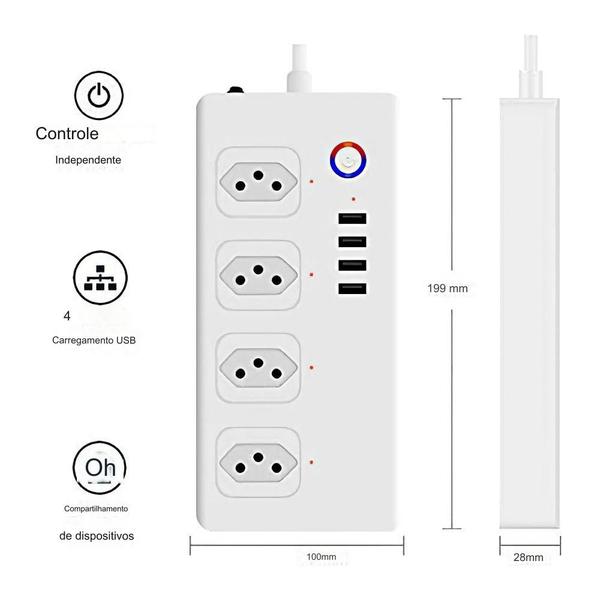 Imagem de Filtro de linha smart Zigbee 4 tomadas