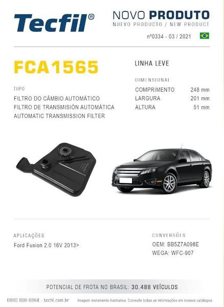 Imagem de Filtro de Óleo Câmbio Automático Ford Fusion FCA1565 Tecfil