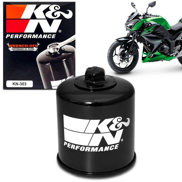 Imagem de Filtro de Oleo K&N Kawasaki Z300 Z650 Z750 Z800 ER6N Ninja 650 ZX6 ZX10 Versys 650 1000 KN-303