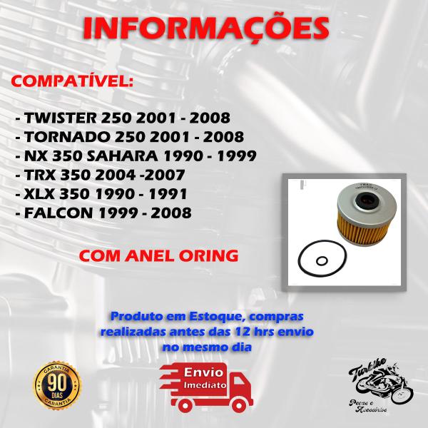 Imagem de Filtro De Oleo Para Twister Tornado 250 Falcon 400 2001 2008 Da Sahara 350 1990 1999 Trx 350 2004 2007 Xlx 350 1990 1991