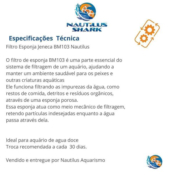 Imagem de Filtro Esponja Jeneca Bm103 Nautilus