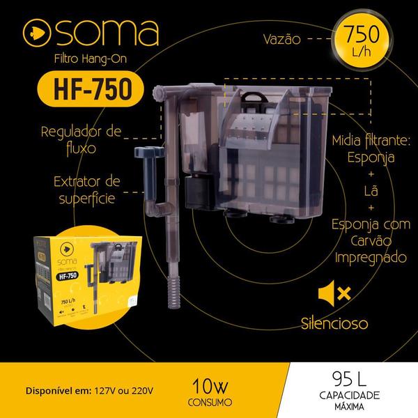 Imagem de Filtro ext hang-on soma hf-750 - 750l/h 10w 127v