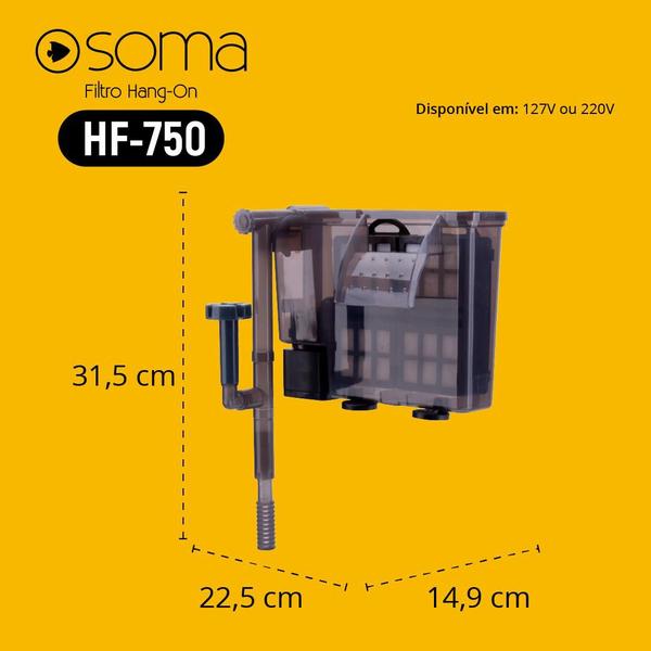 Imagem de Filtro ext hang-on soma hf-750 - 750l/h 10w 220v