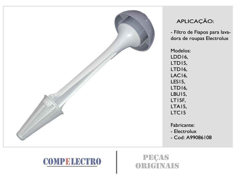 Imagem de Filtro Fiapos Completo Lavadora Maquina De Lavar Electrolux