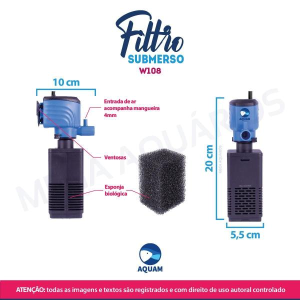 Imagem de Filtro Interno 1500Lh Aquário Até 300L - 110V