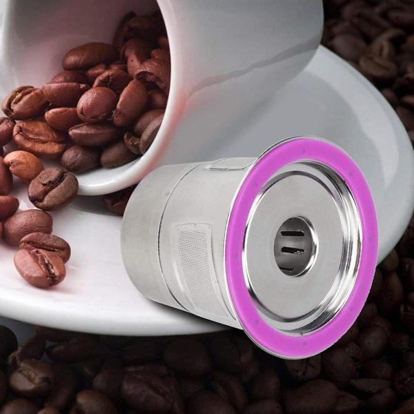 Imagem de Filtro K-Cup reutilizável Fdit em aço inoxidável com colher de café