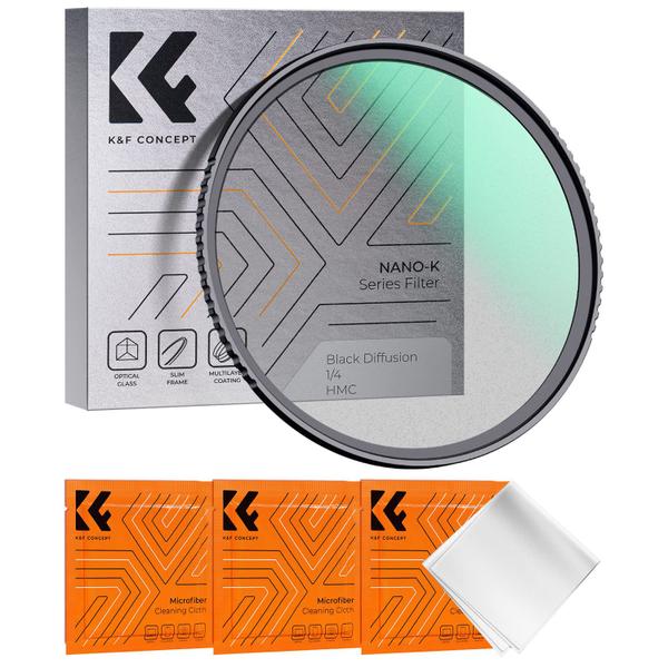 Filtro K&F Concept Black Diffusion 1/4 67mm para vídeo/foto Imagem de Filtro K&F Concept Black Diffusion 1/4 67mm para vídeo/foto