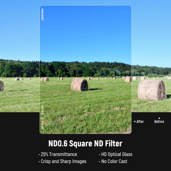 Imagem de Filtro ND Neewer ND0.6 (2 pontos) Square 4x5,65 Cinema com estojo