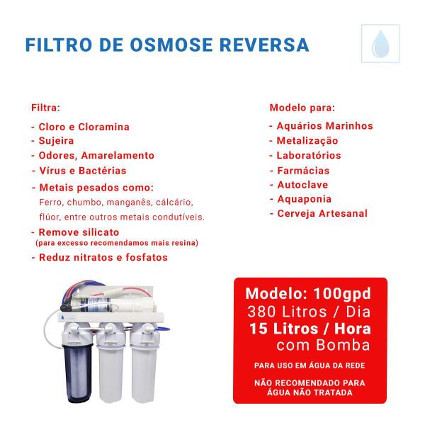 Imagem de Filtro Osmose Reversa+deio +bomba Pressurizada 100gpd