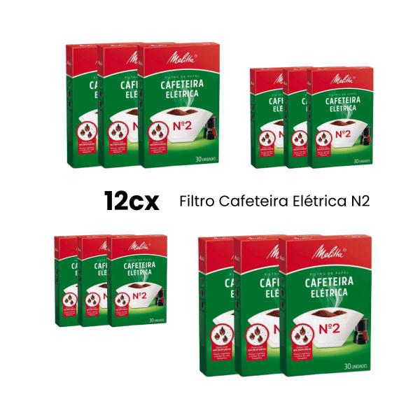 Imagem de Filtro Papel Melitta para Cafeteira Elétrica N2 360Un 12Cx