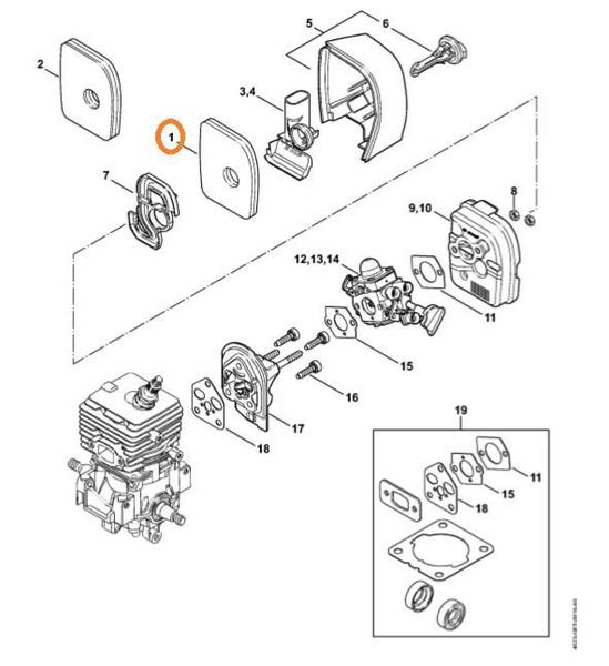 Imagem de Filtro para Soprador BG86/ BG56/ SH56 Stihl - 4241-120-1800