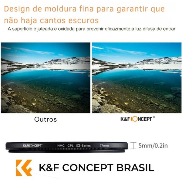 Imagem de Filtro Polarizado Cpl P/ Lente 52mm K&f Concept - Made Japan