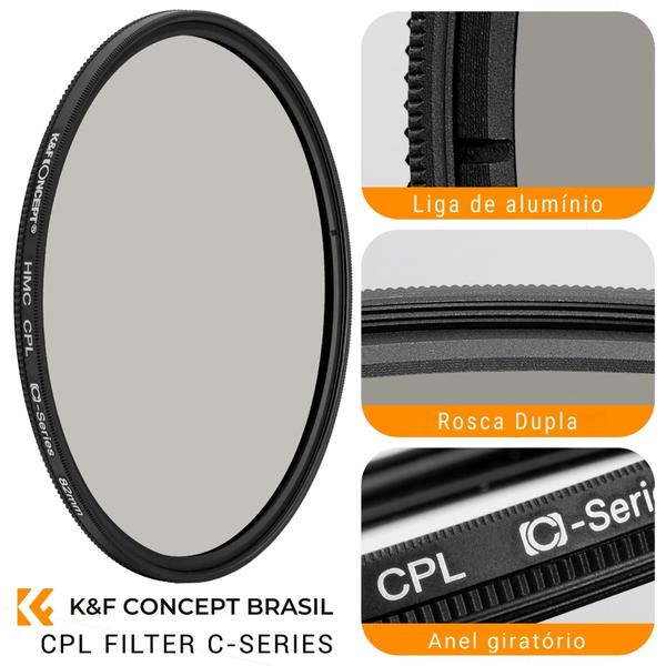 Filtro Polarizado Cpl P/ Lente 77mm K&f Concept - Made Japan Imagem de Filtro Polarizado Cpl P/ Lente 77mm K&f Concept - Made Japan