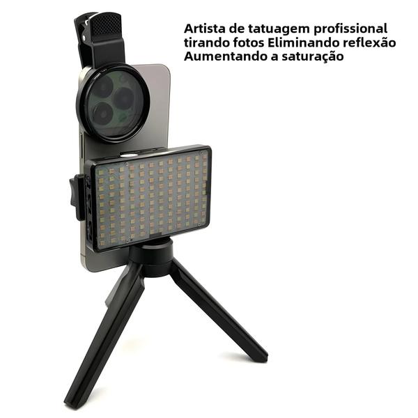 Imagem de Filtro Polarizador Circular De 120 LED 52 Mm Com CPL Para Celular Tatuagem Lente De Preenchimento