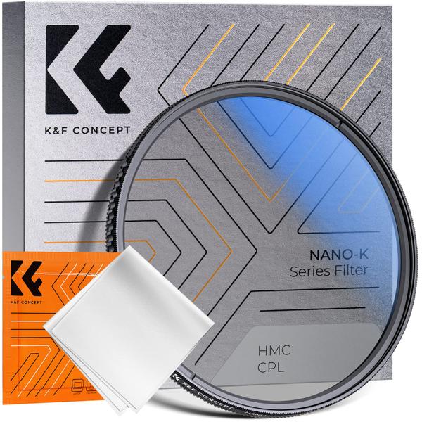 Filtro polarizador circular K&F Concept 55mm para lente de câmera Imagem de Filtro polarizador circular K&F Concept 55mm para lente de câmera