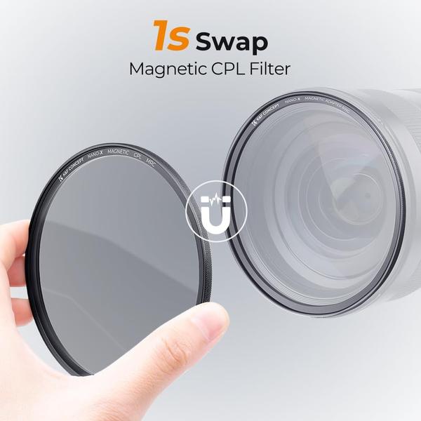 Filtro polarizador circular K&F Concept Magnetic 67mm Imagem de Filtro polarizador circular K&F Concept Magnetic 67mm