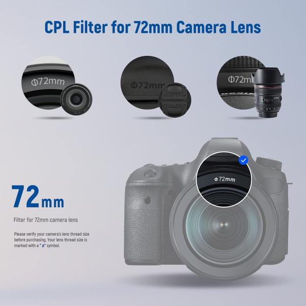 Imagem de Filtro polarizador Neewer 72mm CPL 30 camadas de vidro HD