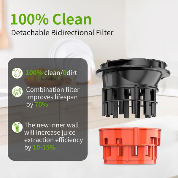 Imagem de Filtro removível Cold Press Juicer TOPZEE 700mL Cinza 150W