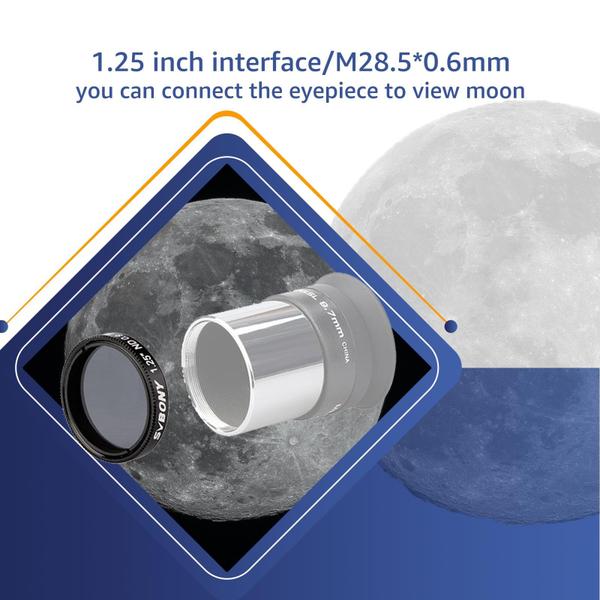 Imagem de Filtro telescópico SVBONY SV139 Moon Filter Kit 1,25"