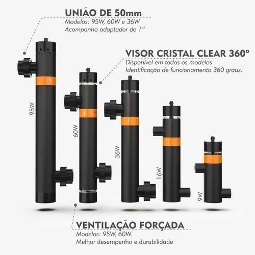 Imagem de Filtro UV Cubos 95W 20mil Lts Visor 360 CristalClear 50mm