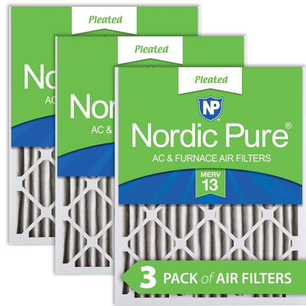 Imagem de Filtros de ar Nordic Pure MERV 13 16x25x2 (15,5 x 24,5 x 1,75), pacote com 3