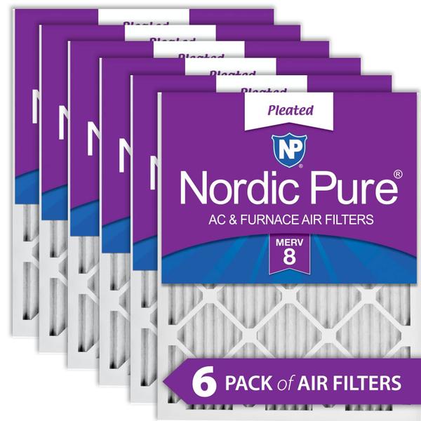 Imagem de Filtros de ar Nordic Pure MERV 8 25x25x2,5cm, pacote com 6