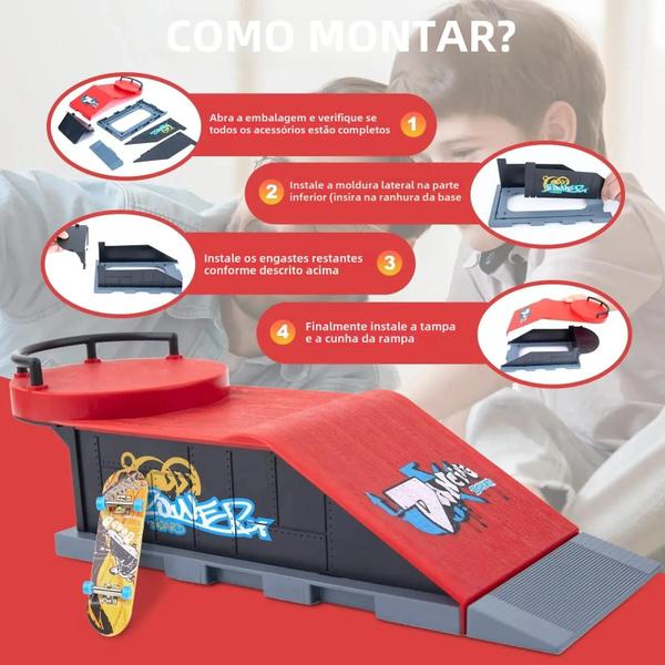 Imagem de Finger Skateboard Ramp Kit para Fingerboards, Half Pipe Ramp, Mini skates para dedos