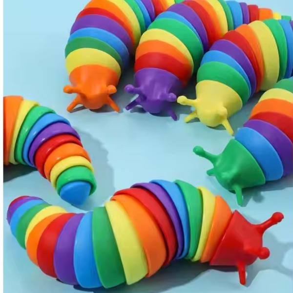 Imagem de Finger Slug Lesma Colorida Brinquedo Fidget Toys Articulado Sensorial