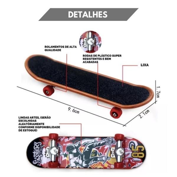 Imagem de Fingerboard Profissional Madeira Brinquedo Skate Dedo Kit 4