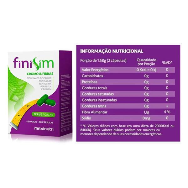 Finisim - Cromo e Fibras 60 cáps - Maxinutri Imagem de Finisim - Cromo e Fibras 60 cáps - Maxinutri